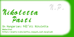 nikoletta pasti business card